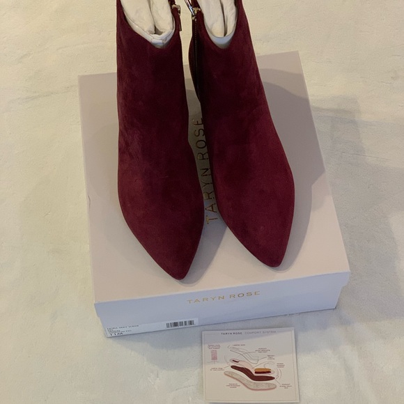 Taryn Rose "Nora Silky Suede" Fig (Purple Eggplant) Booties, Size 11! - Picture 2 of 9